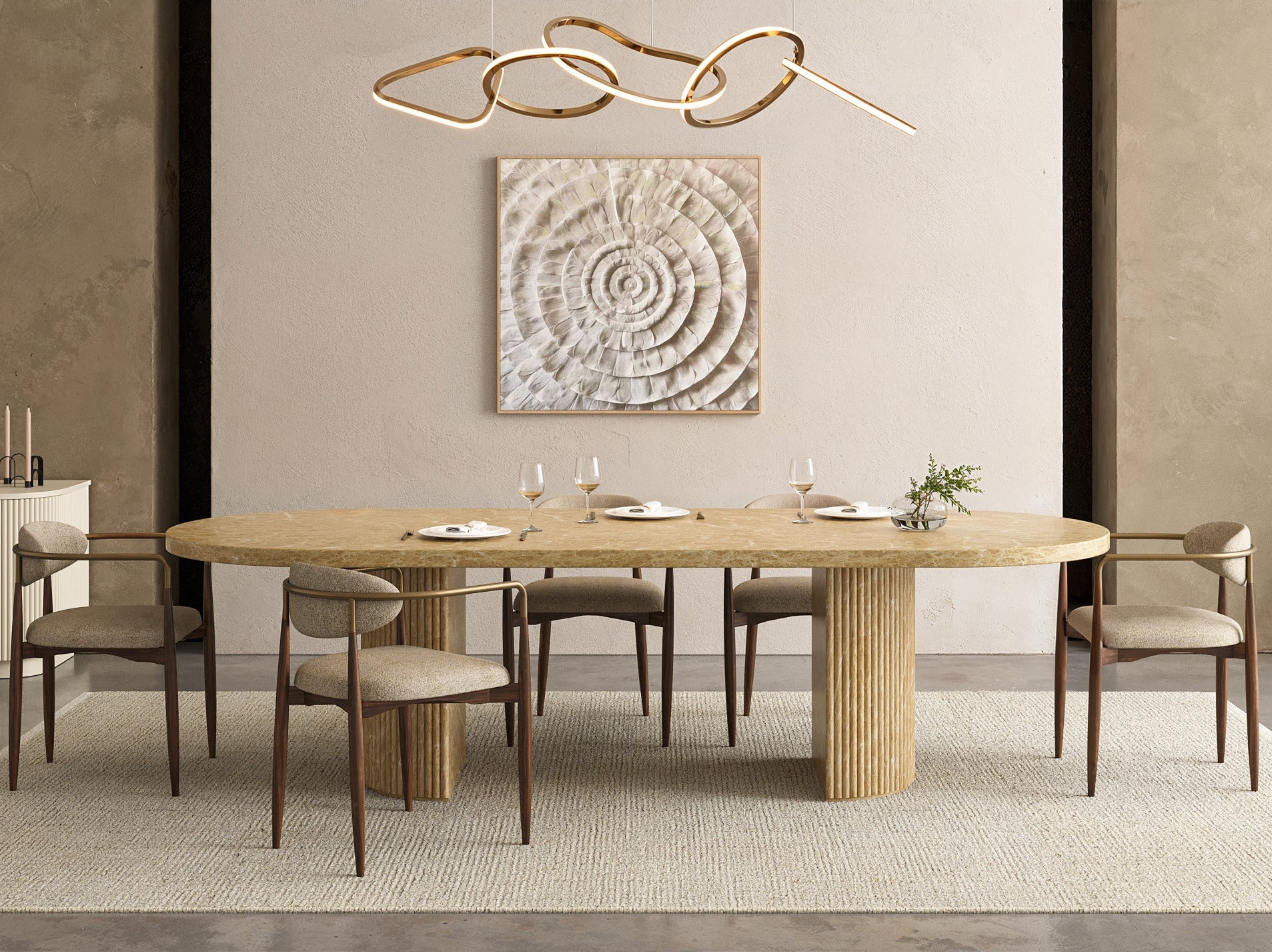 Bloom Dining Table Gold Marble - Image 4