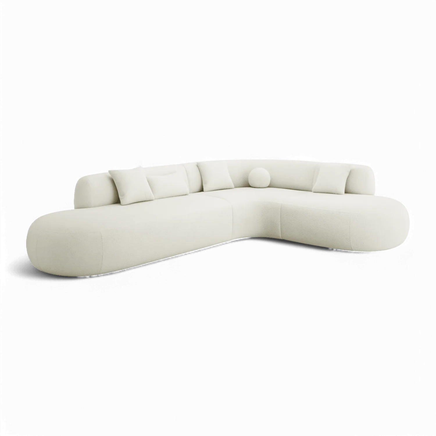 Boba Sectional Sofa White Boucle - Image 3