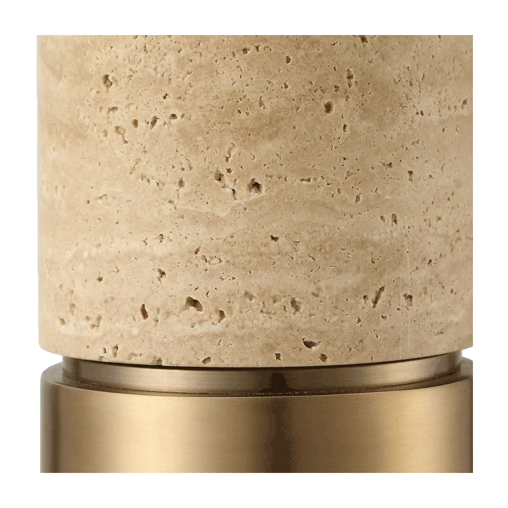 Bravertine Floor Lamp Gold & Travertine - Image 5