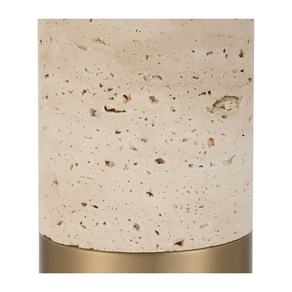 Bravertine Table Lamp Gold & Travertine - Image 6