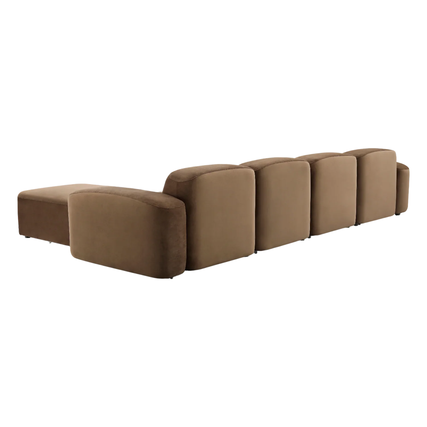 Brunello Large Sectional Sofa Brown Velvet - Image 4