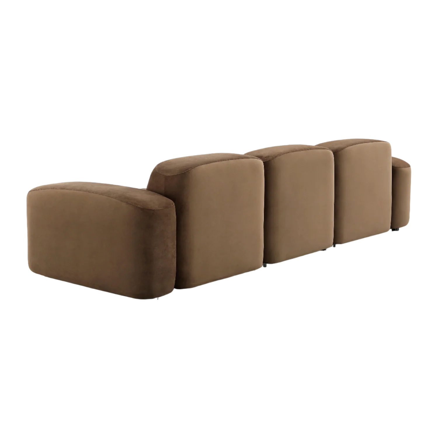 Brunello Sectional Sofa Brown Velvet - Image 5
