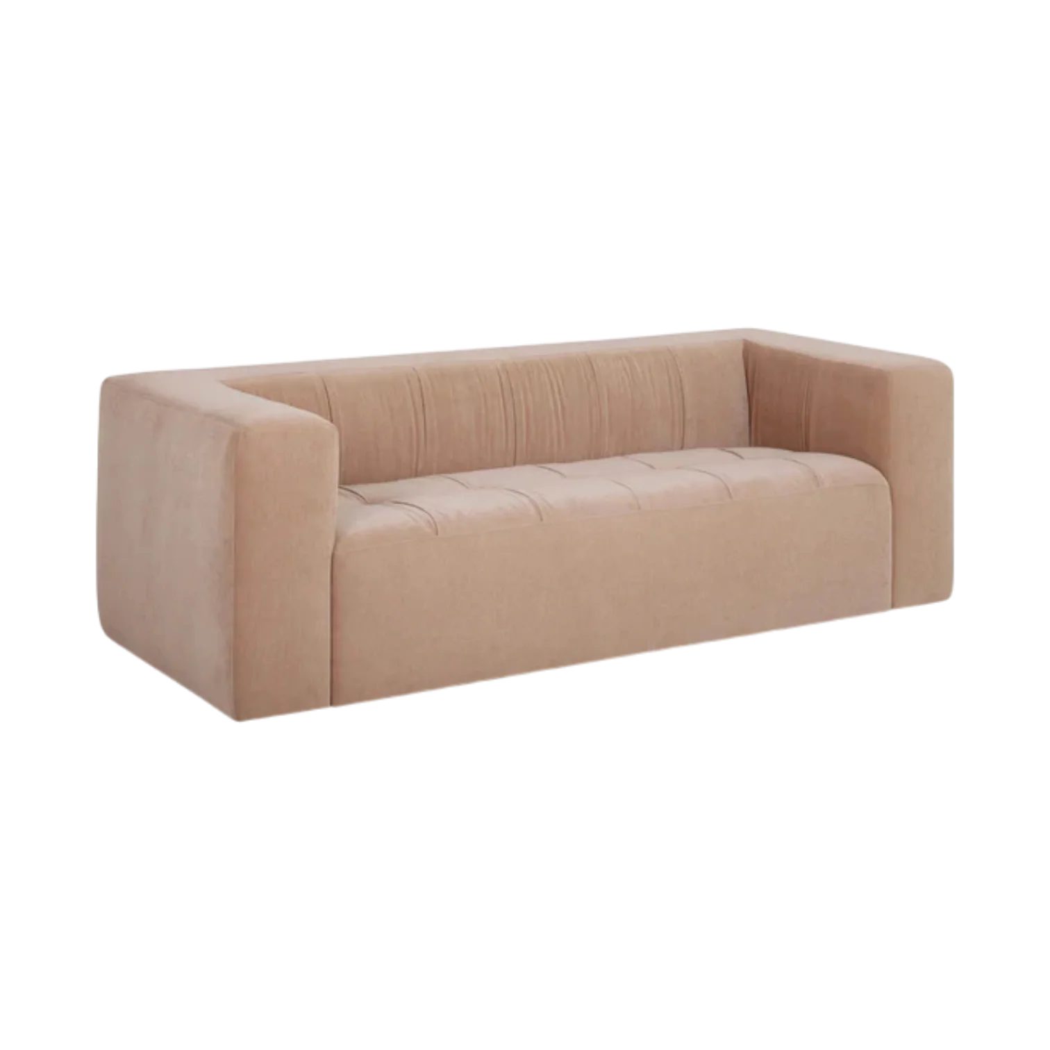 Calista Upcycled Chenille Peach Sofa - Image 3