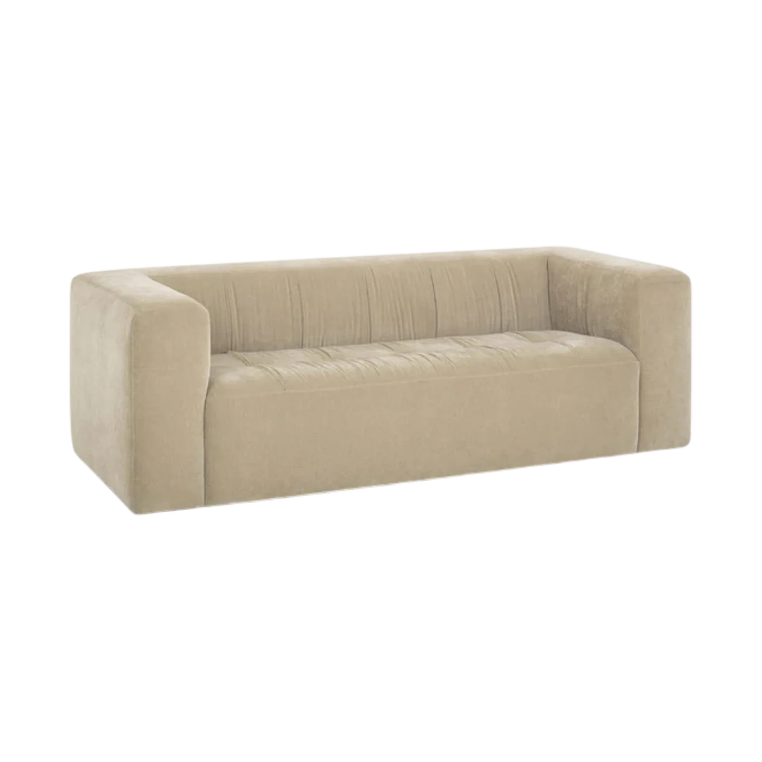 Calista Upcycled Chenille Sand Sofa - Image 3