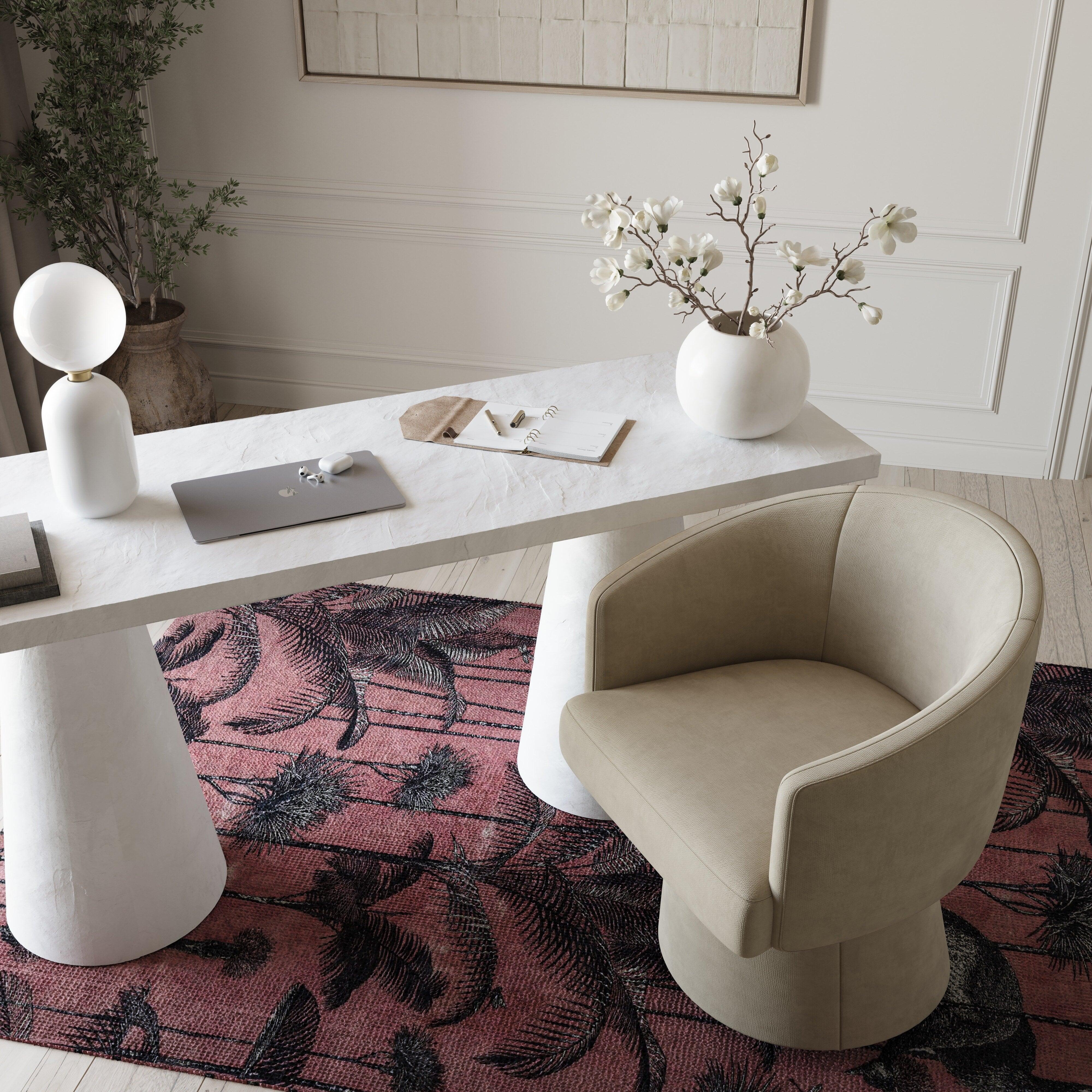Cosmos Taupe Rolling Desk Chair - Image 2