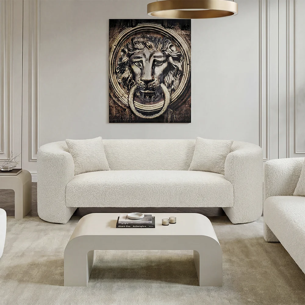Elora 3 Seater Sofa White Boucle - Image 4