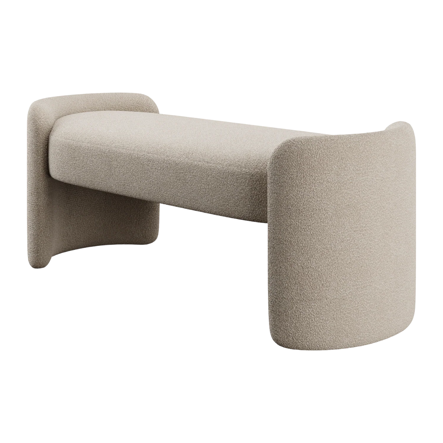 Elora Bench Greige Boucle - Image 3