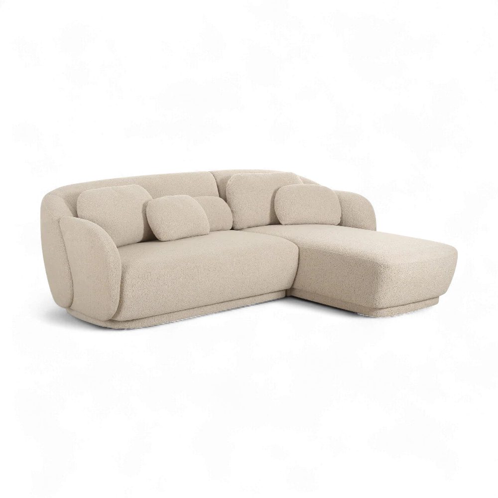 Etrusca Sectional Sofa Cream Boucle - Image 3