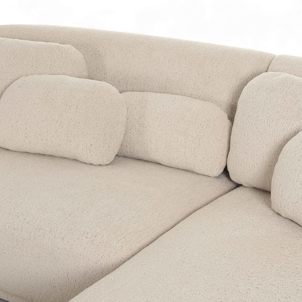 Etrusca Sectional Sofa Cream Boucle - Image 5