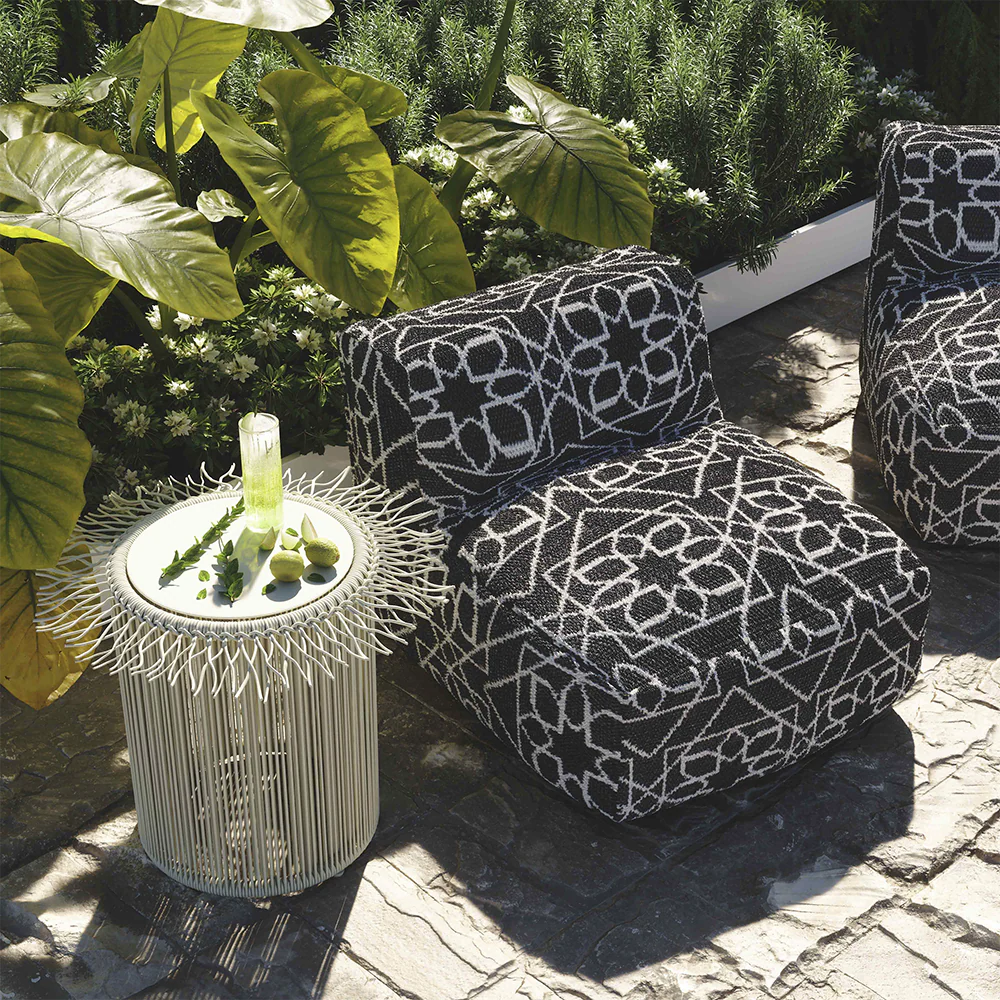 Ferro Indoor / Outdoor Black Accent Pouf - Image 4