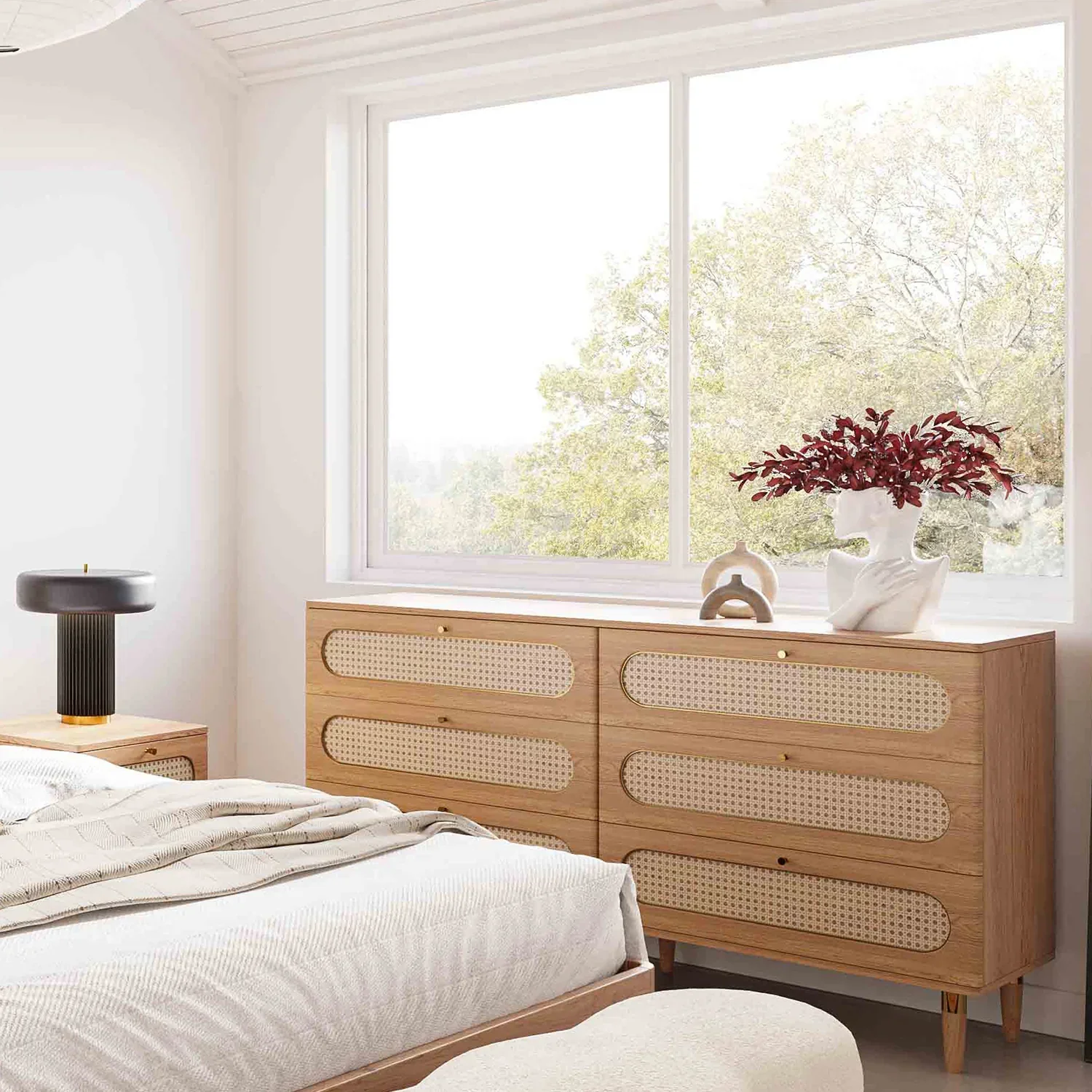 Frost  Cane 6 Drawer Dresser - Image 6