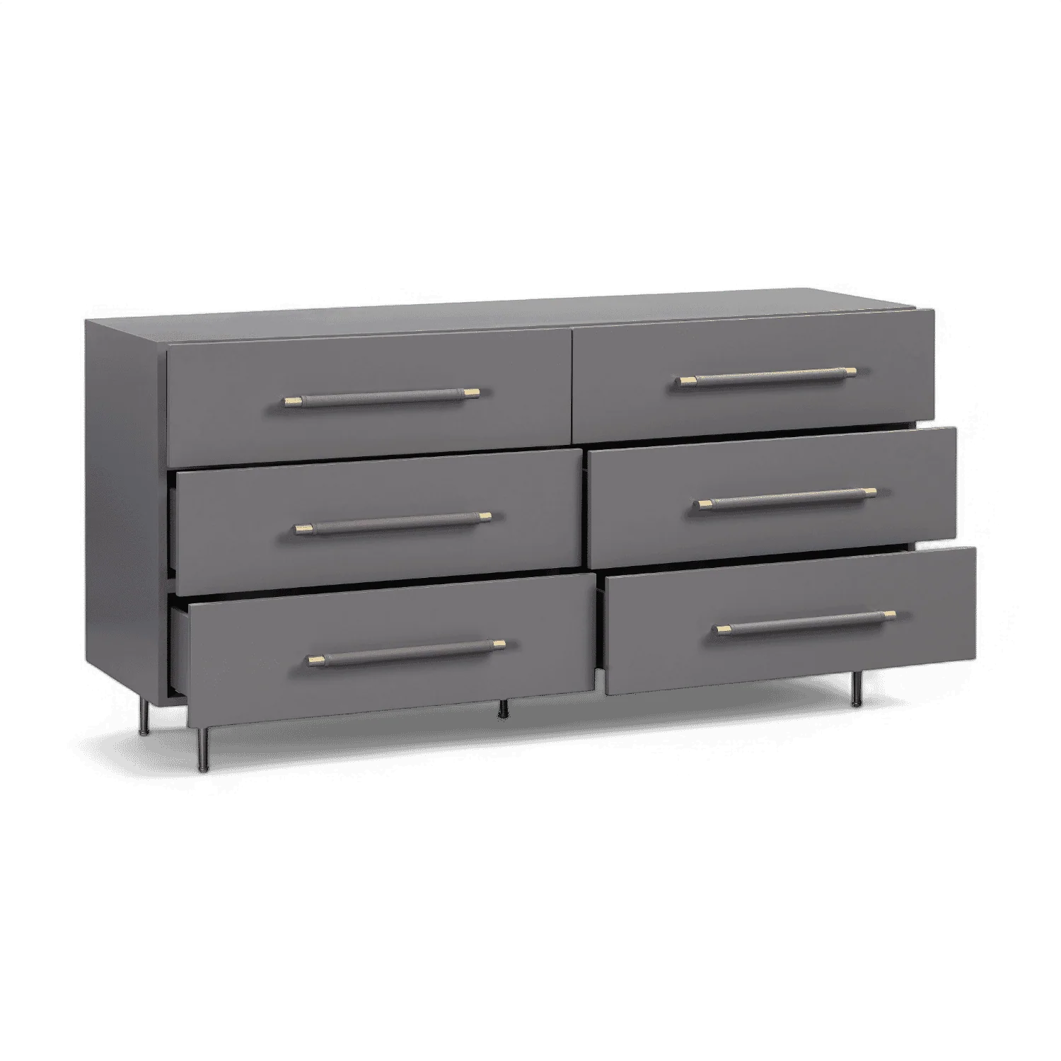 Glade Grey 6 Drawer Dresser - Image 4