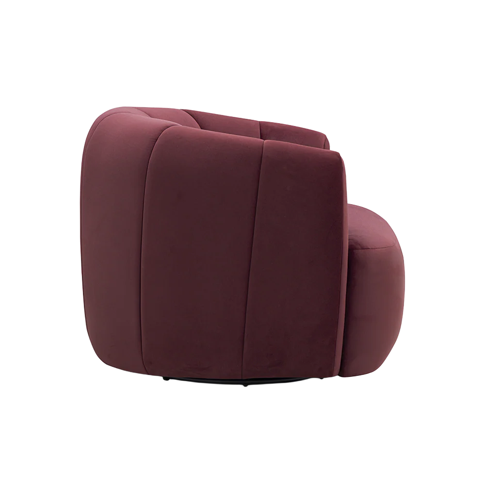 Justine Velvet Swivel Lounge Chair - Image 3
