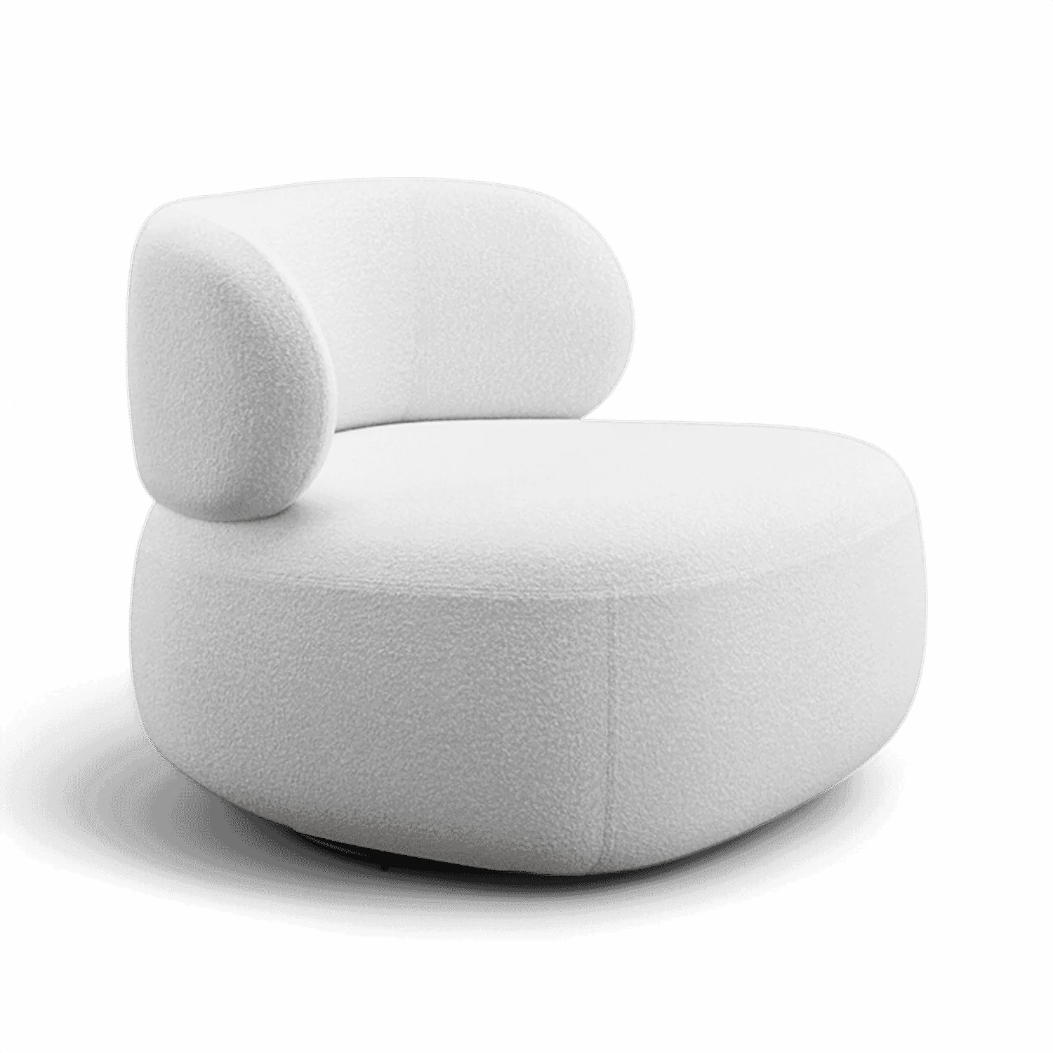 Lilo Swivel Lounge Chair White Boucle - Image 3