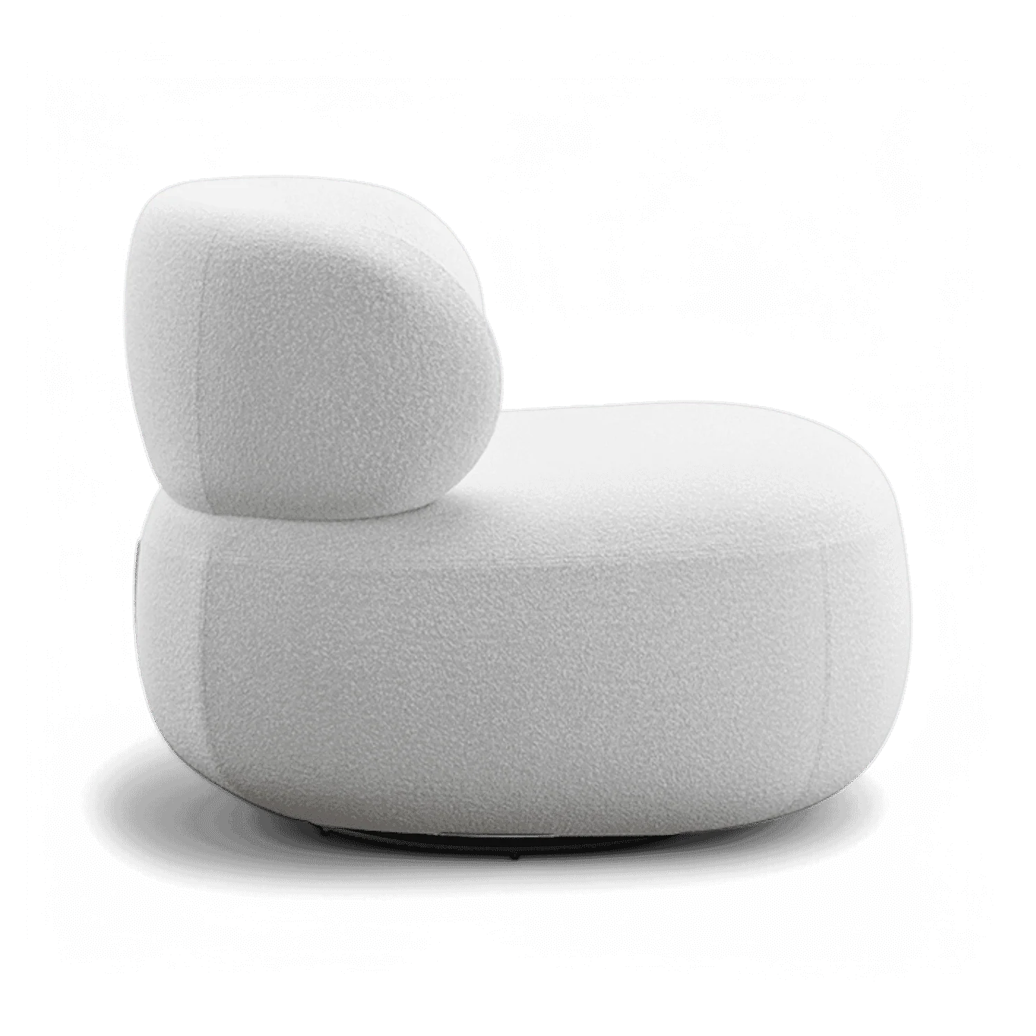 Lilo Swivel Lounge Chair White Boucle - Image 4