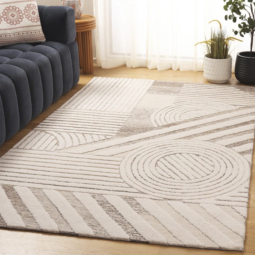 Loop Ivory & Brown Rug - Image 6