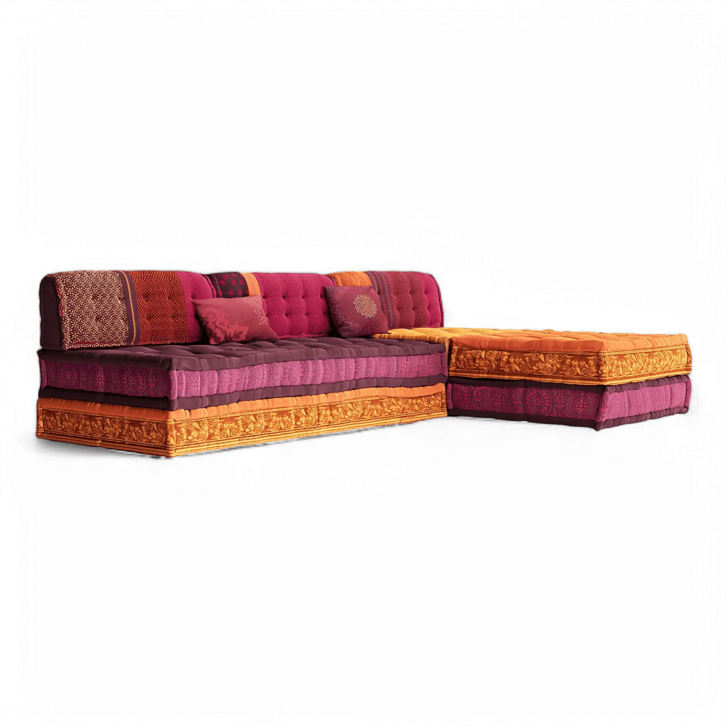 Maili Sectional Sofa Purple & Orange - Image 3