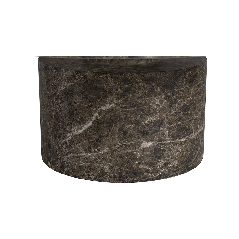 Monaco Round Coffee Table Brown Marble - Image 6