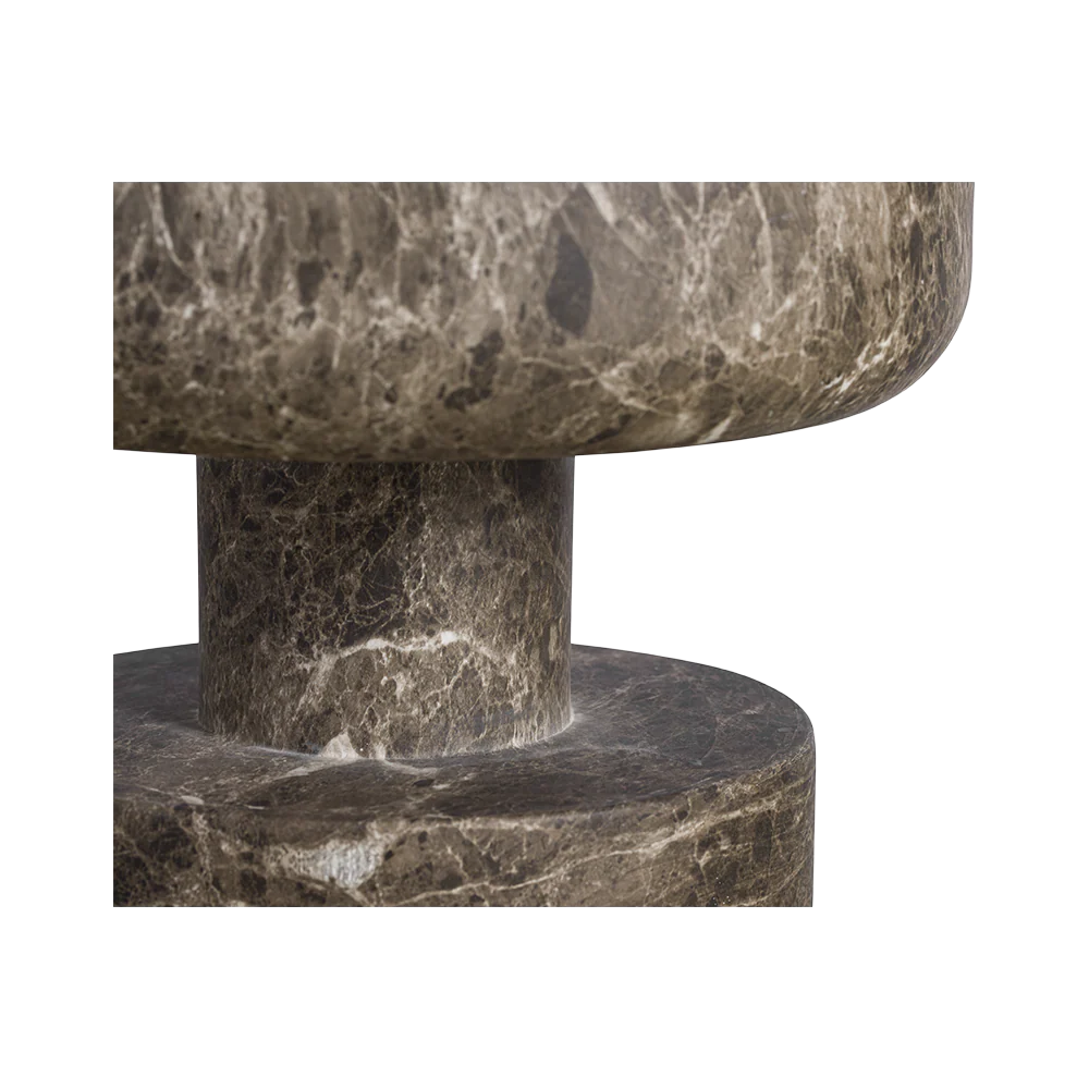 Monaco Round Side Table Brown Marble - Image 4