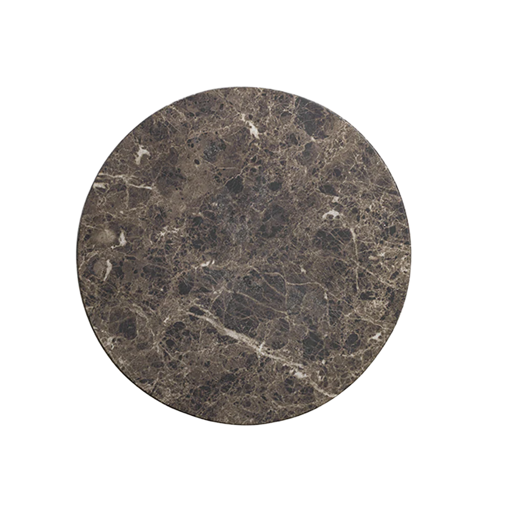 Monaco Round Side Table Brown Marble - Image 8