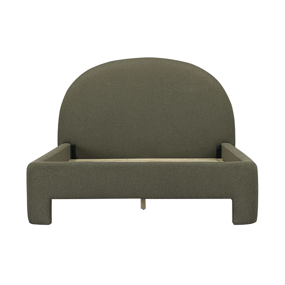 Ophelia Boucle Green Queen Bed - Image 4
