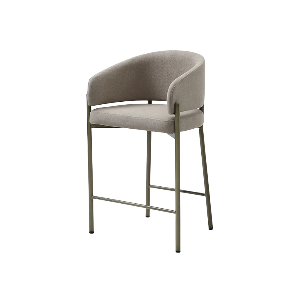 Oxford Counter Stool Mocha & Brass Frame - Image 3