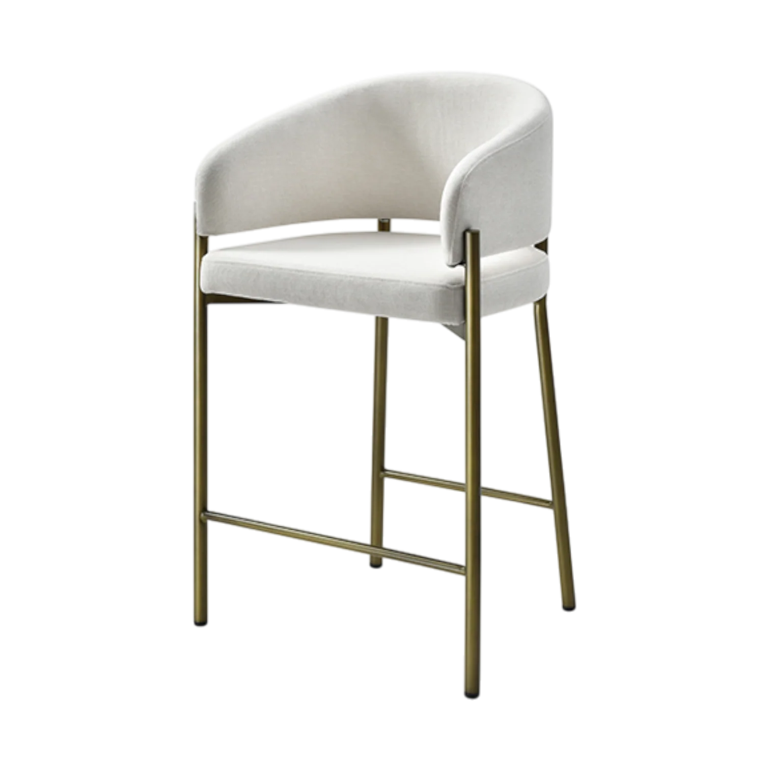 Oxford Counter Stool Off White & Brass Frame - Image 3