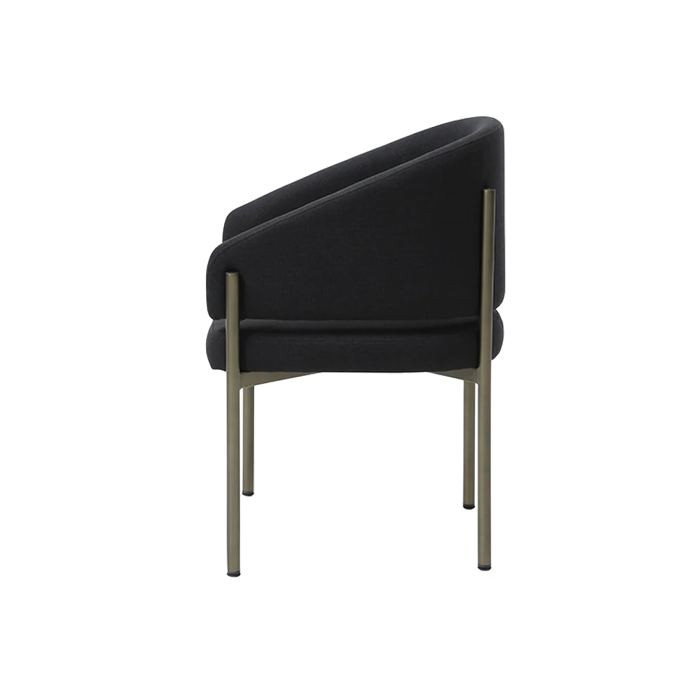 Oxford Dining Chair Black & Brass Frame - Image 4