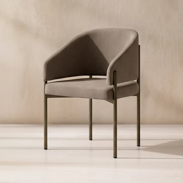 Oxford Dining Chair Mocha & Brass Frame - Image 5
