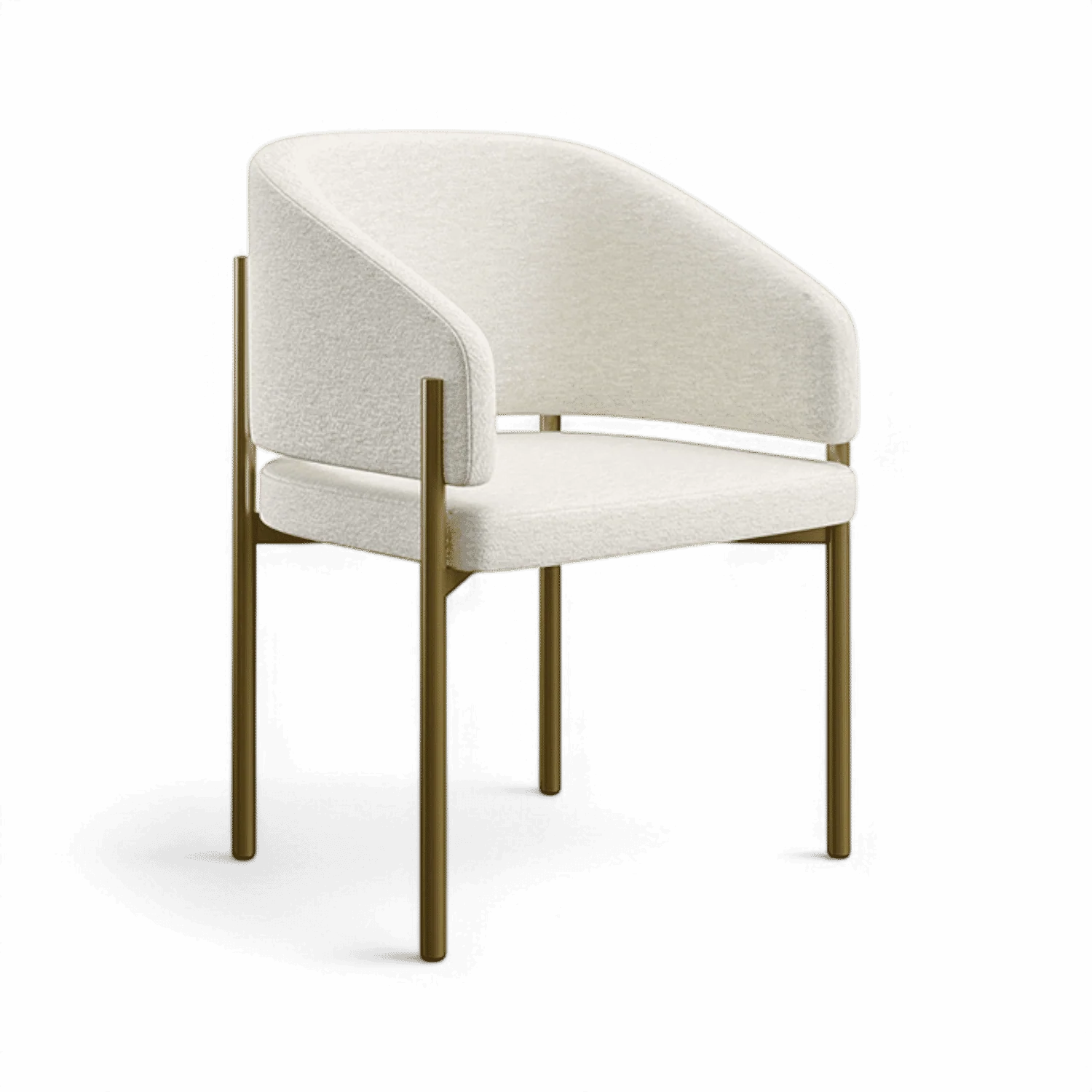 Oxford Dining Chair Off White & Brass Frame - Image 3