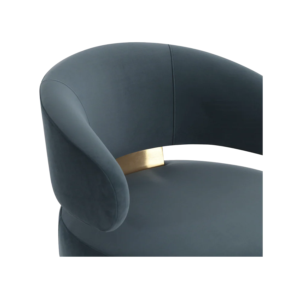 Polaris Dark Teal Velvet Lounge Chair - Image 4