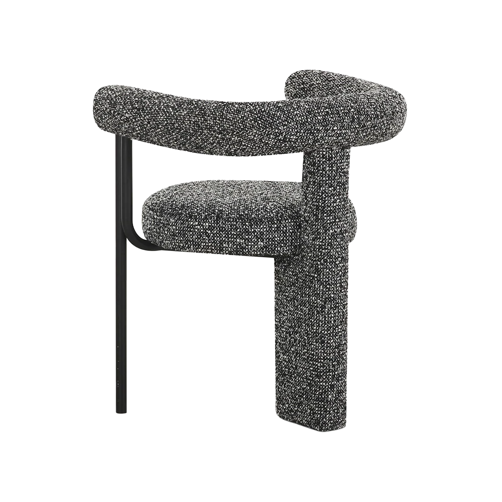 Raffia Black Boucle Dining Chair - Image 3