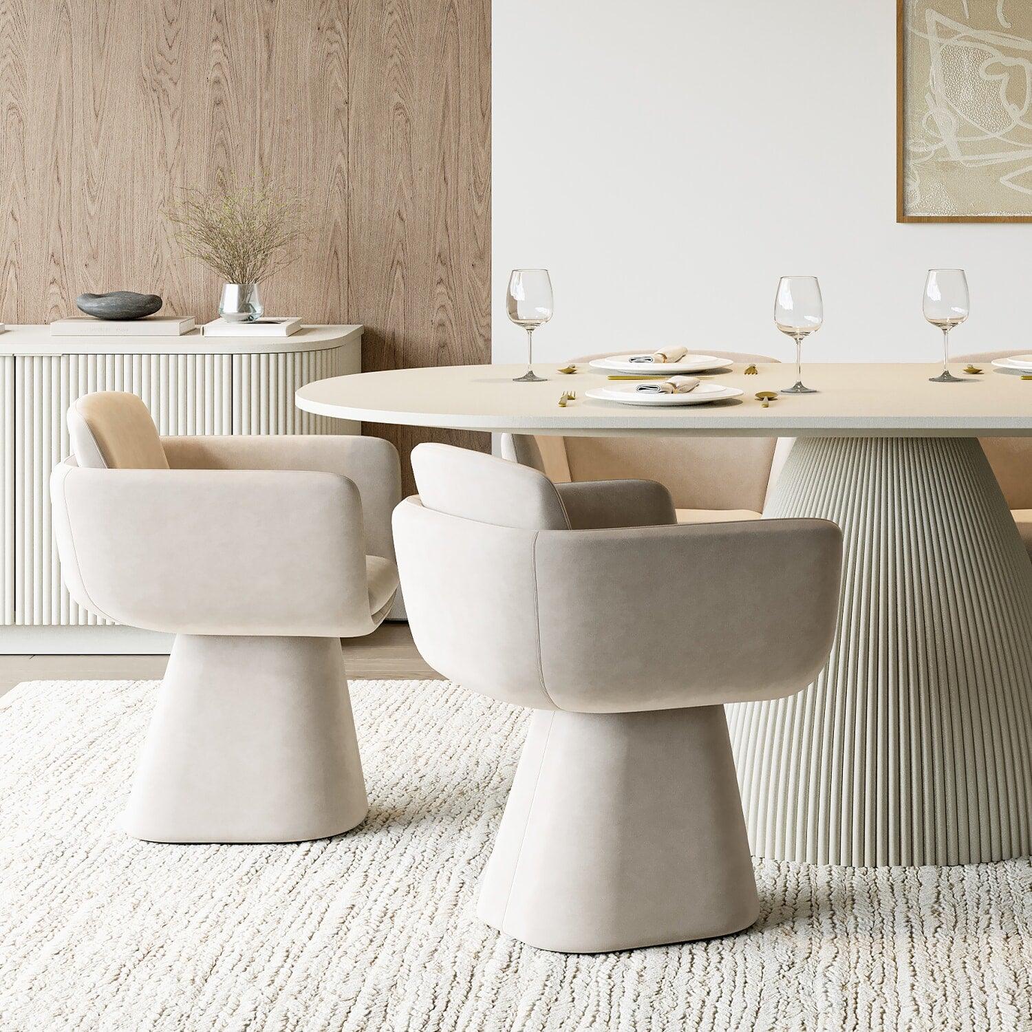 Rune Swivel Dining Chair Beige - Image 5