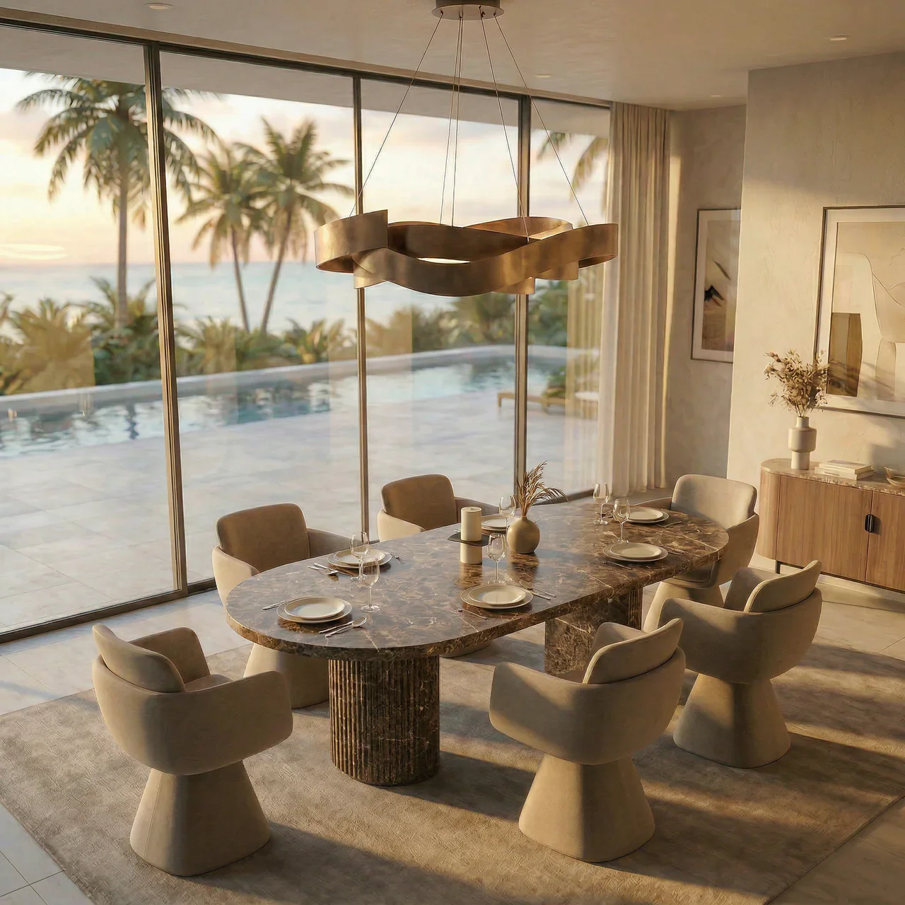 Rune Swivel Dining Chair Mocha - Image 2