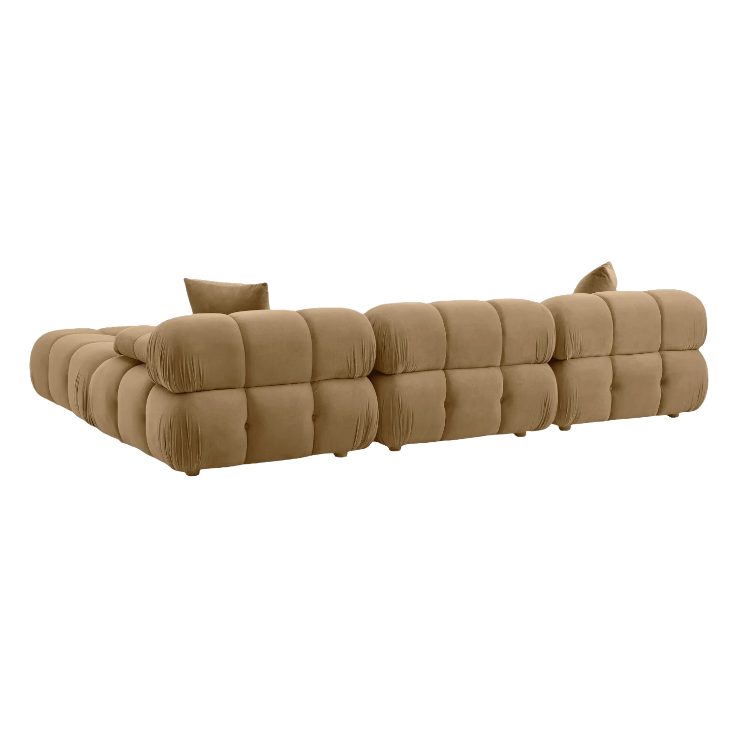Solace Camel Velvet 4-piece Modular Sectional - Image 4