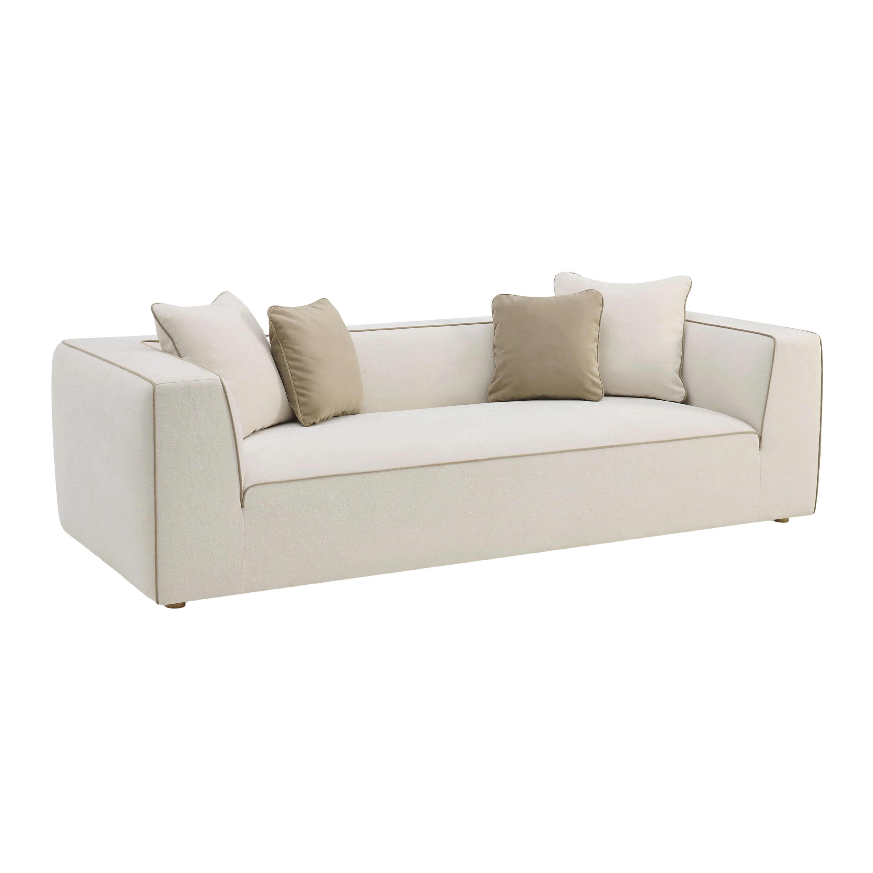 Vallora Cream Linen Sofa - Image 3