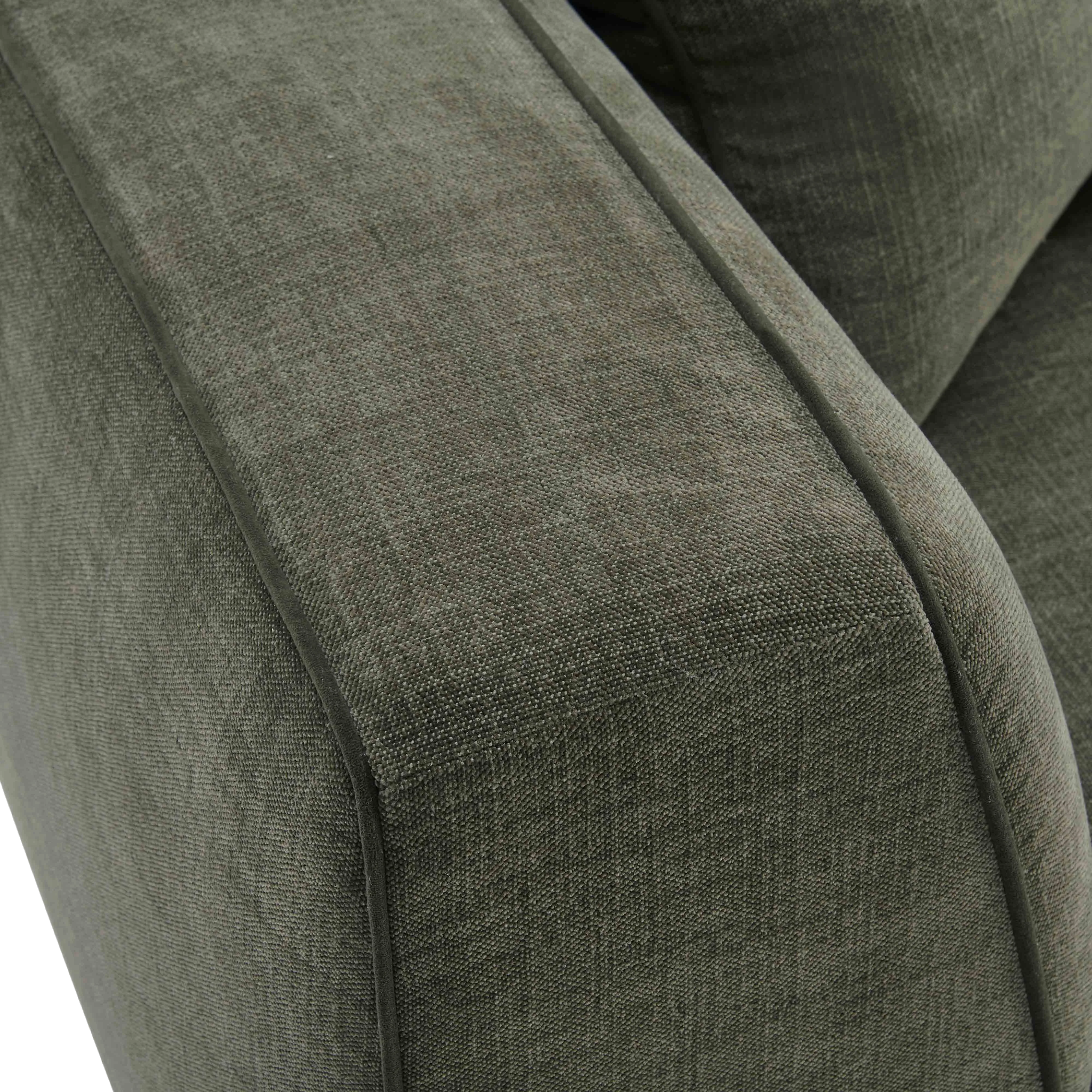 Vallora Olive Green Upcycled Basketweave Sofa - Image 5