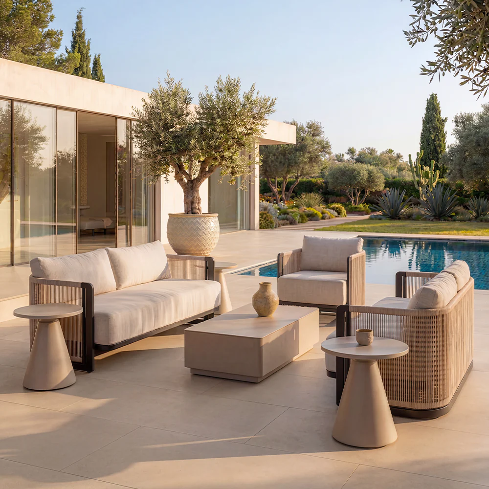 Vita Outdoor Side Table Beige - Image 5