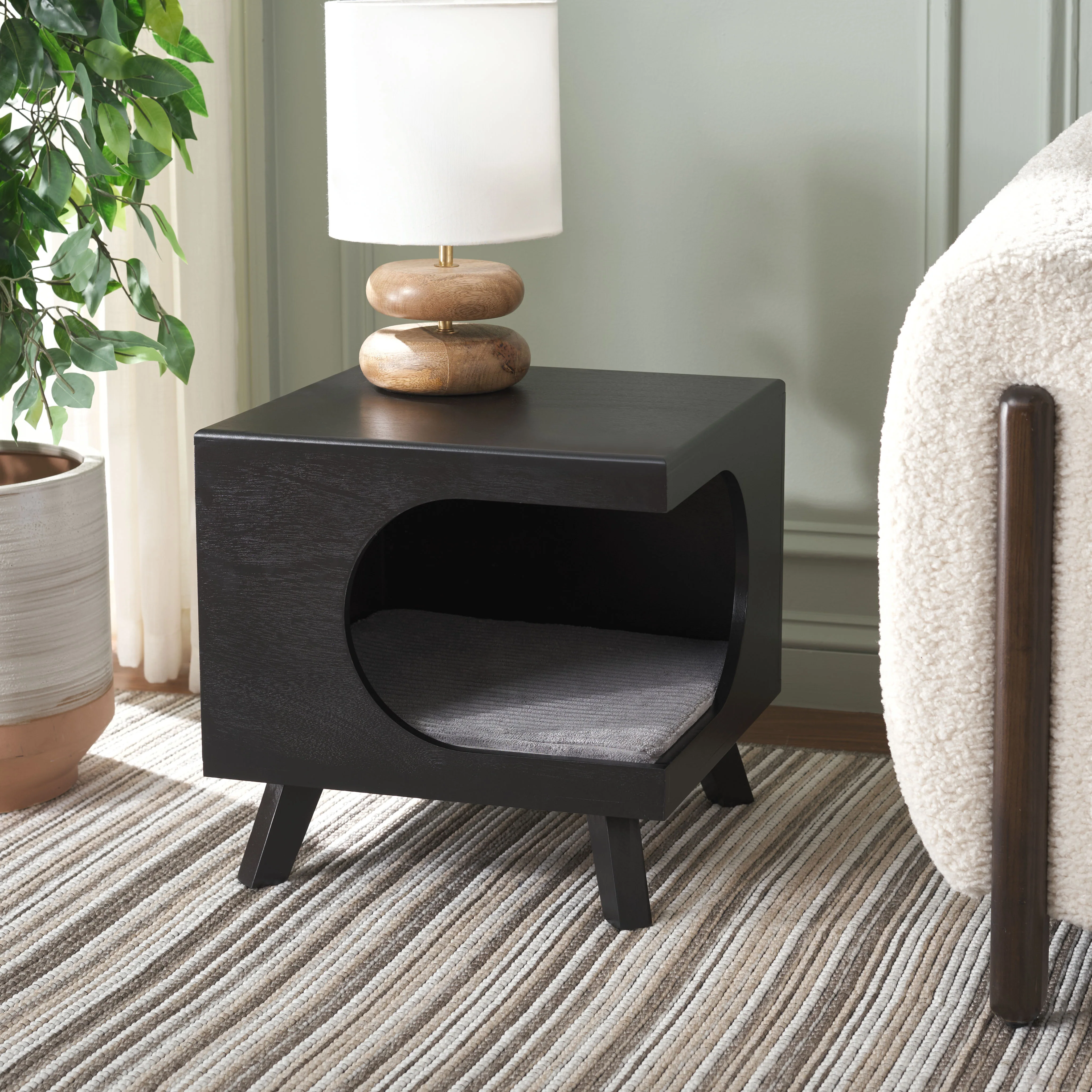 Zahara square small Pet Bed Black - Image 2